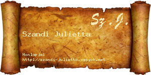 Szandi Julietta névjegykártya